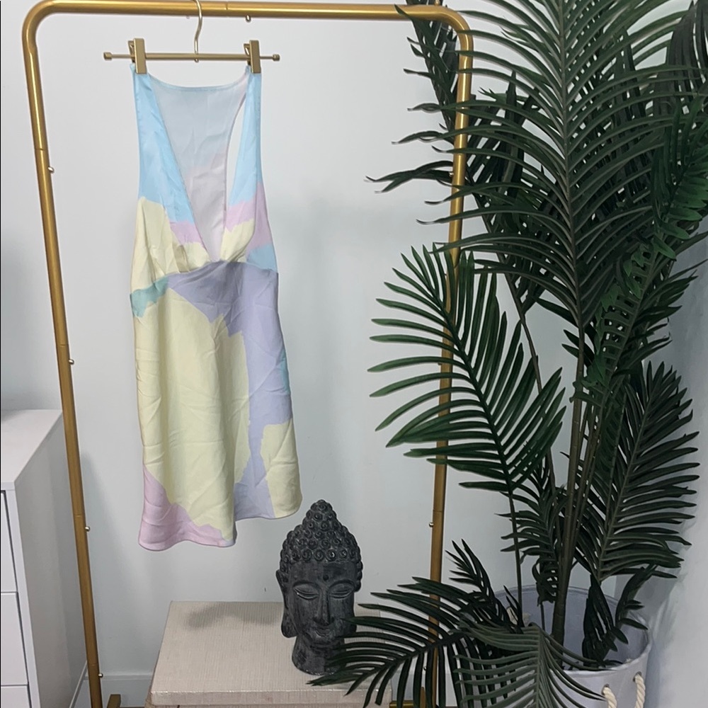 Pastel Multicolor Racerback Sleeveless Dress